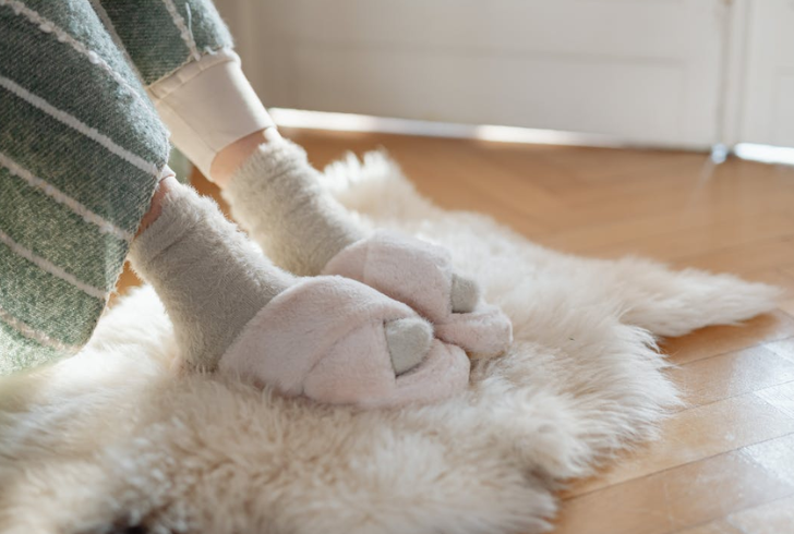 Bring comfortable footwear, like slippers or socks